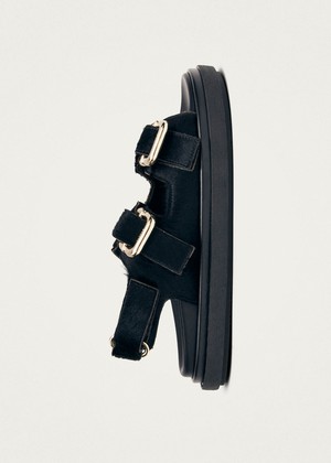 Harper Soft Black Leather Sandals from Alohas