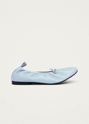 Elena Blue Leather Ballet Flats from Alohas