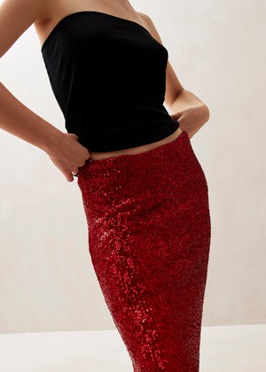 Misi Shimmer Red Skirt from Alohas