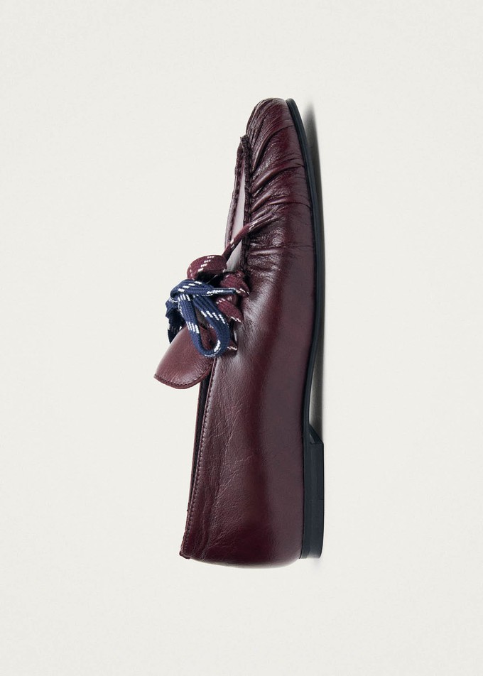 Aven Lace Rift Burgundy Leather Loafers from Alohas
