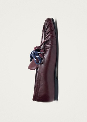 Aven Lace Rift Burgundy Leather Loafers from Alohas