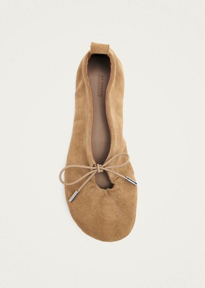 Rosalind Barefoot Suede Sand Leather Ballet Flats from Alohas