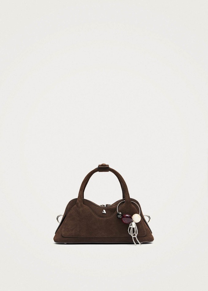 Hilma Mini Suede Brown Leather Bag from Alohas
