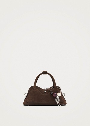 Hilma Mini Suede Brown Leather Bag from Alohas