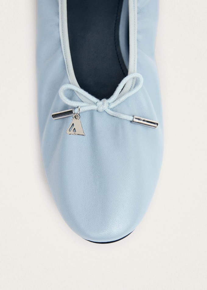 Elena Blue Leather Ballet Flats from Alohas