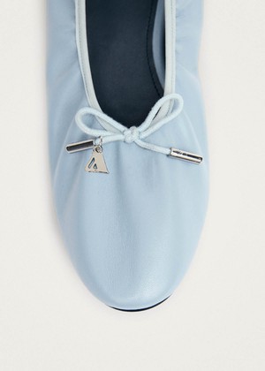 Elena Blue Leather Ballet Flats from Alohas