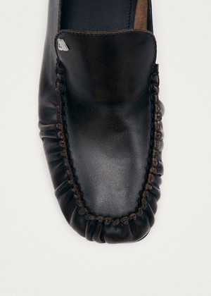 Gabe Vintage Effect Brown Leather Loafers from Alohas