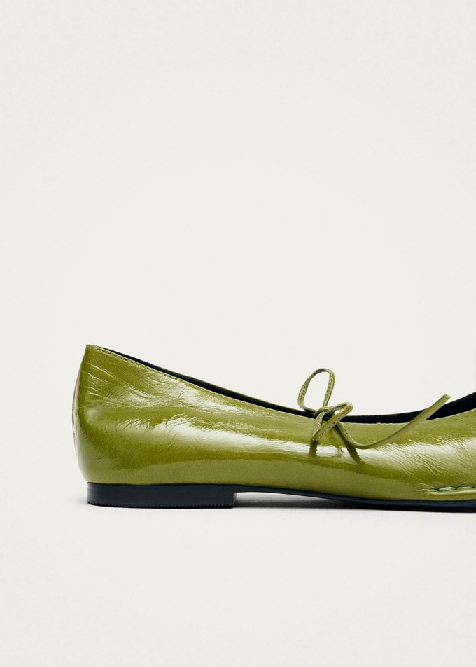 Sway Patent Green Leather Ballet Flats from Alohas