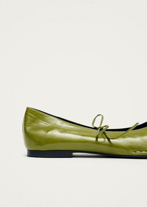 Sway Patent Green Leather Ballet Flats from Alohas
