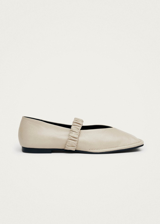Lautan Cream Leather Ballet Flats from Alohas