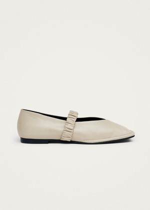Lautan Cream Leather Ballet Flats from Alohas