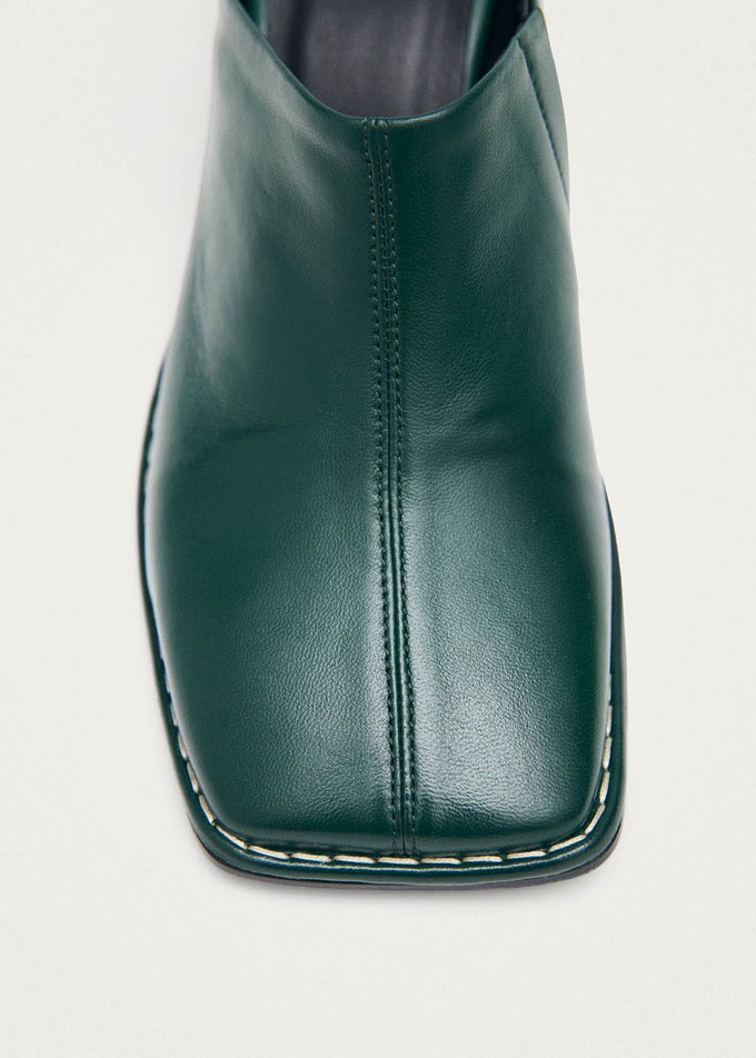 Lex Dark Green Leather Mules from Alohas
