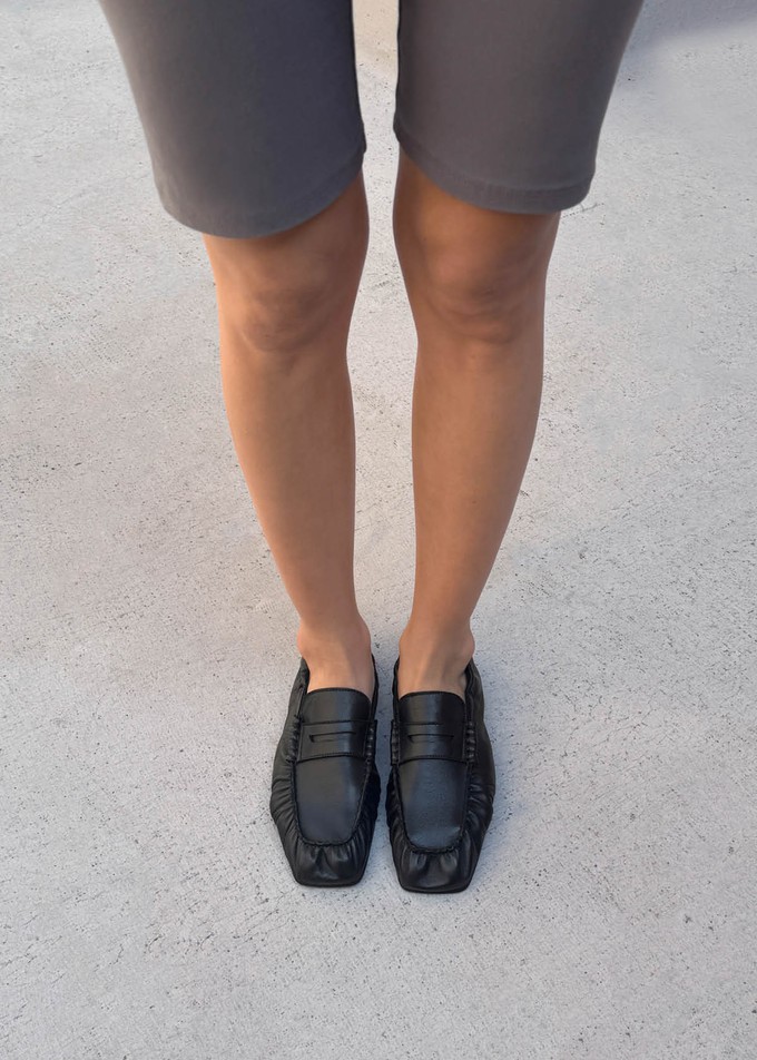 Sage Black Leather Loafers from Alohas