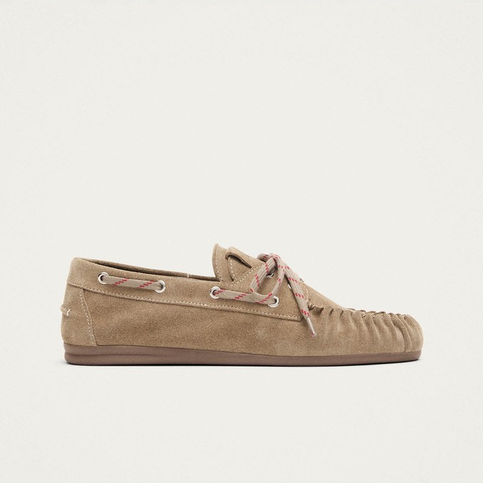 Rowan Sporty Suede Beige Leather Loafers from Alohas