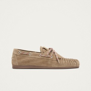 Rowan Sporty Suede Beige Leather Loafers from Alohas