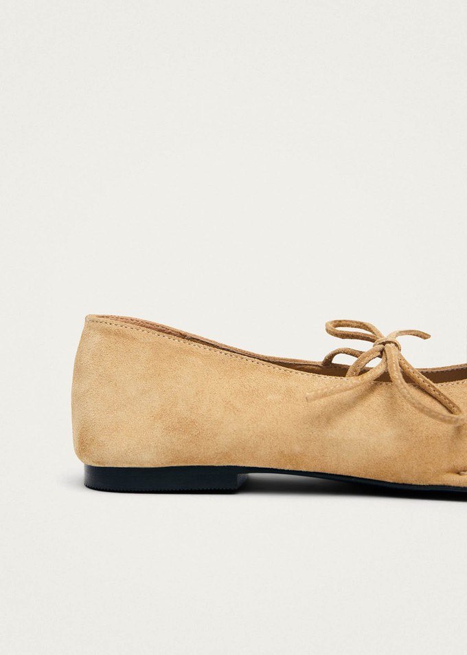 Sway Suede Beige Leather Ballet Flats from Alohas