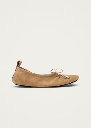 Rosalind Barefoot Suede Sand Leather Ballet Flats from Alohas