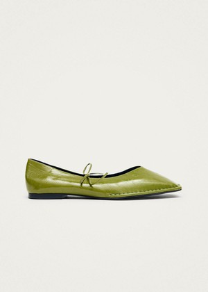Sway Patent Green Leather Ballet Flats from Alohas