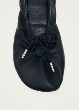 Rosalind Barefoot Black Leather Ballet Flats from Alohas