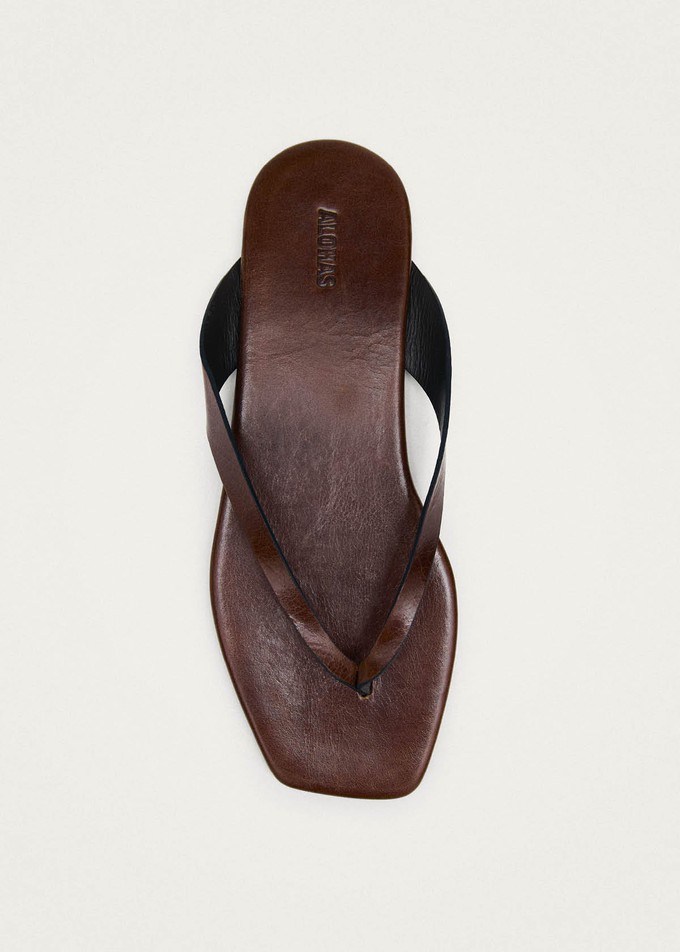 Ola Rift Brown Leather Sandals from Alohas