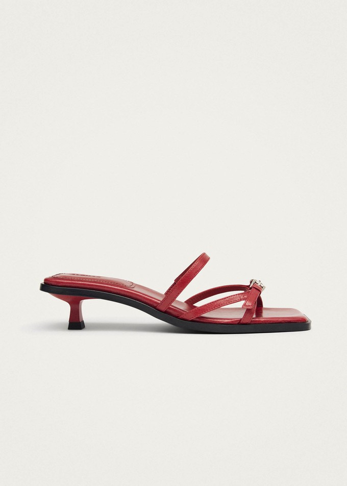 Liko Rift Red Leather Sandals from Alohas