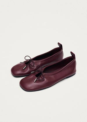 Rosalind Burgundy Vegan Leather Ballet Flats from Alohas