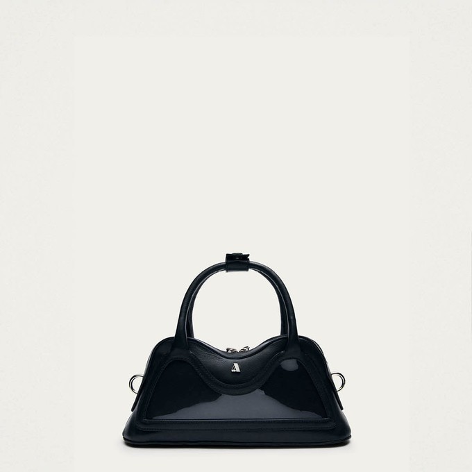 Hilma Mini Vinyl Black Leather Bag from Alohas