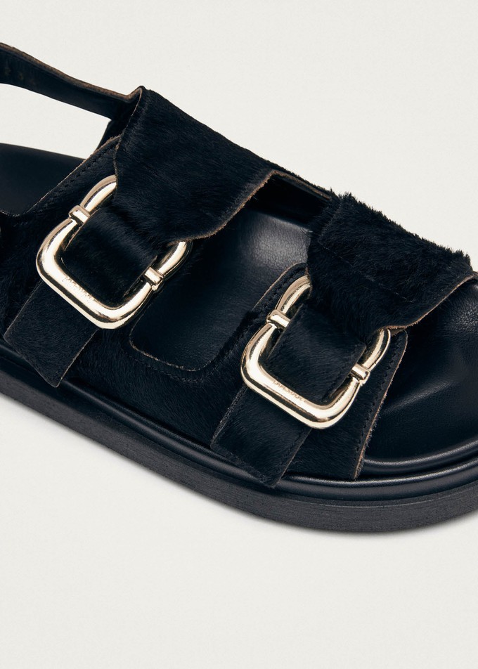 Harper Soft Black Leather Sandals from Alohas