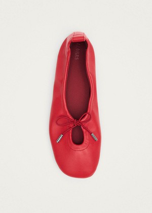 Rosalind Red Vegan Leather Ballet Flats from Alohas