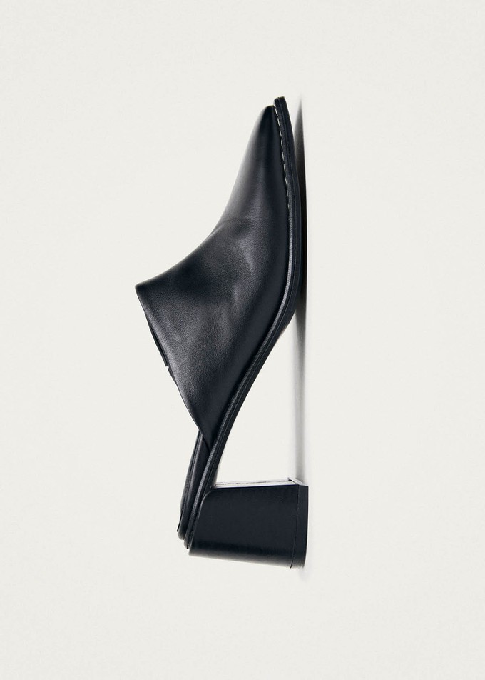 Lex Black Leather Mules from Alohas