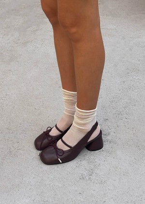 Marly Burgundy Leather Pumps from Alohas