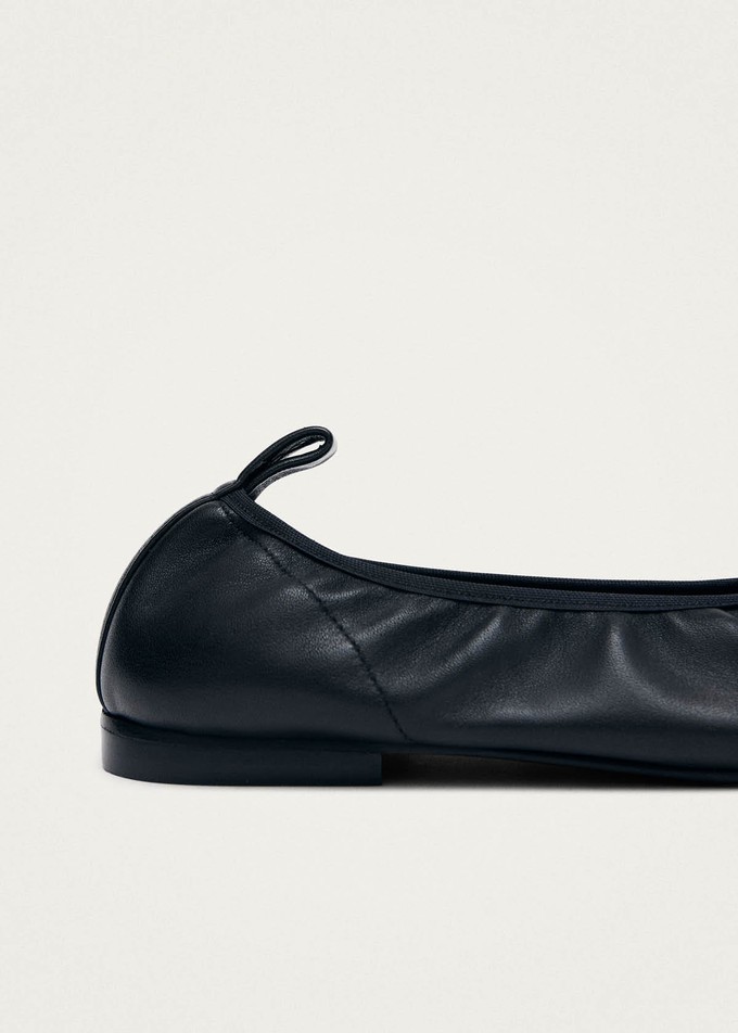 Elena Black Leather Ballet Flats from Alohas