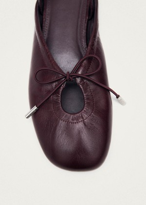 Oli Rift Burgundy Leather Ballet Flats from Alohas