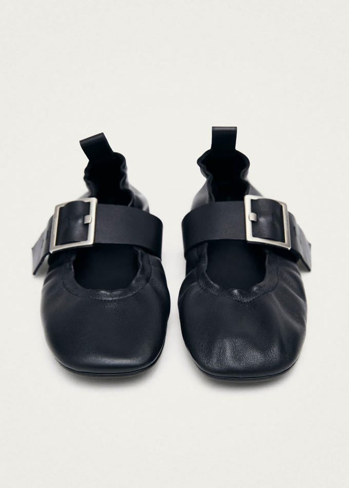 Sarea Black Leather Ballet Flats from Alohas