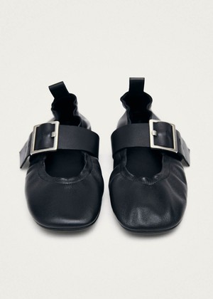 Sarea Black Leather Ballet Flats from Alohas