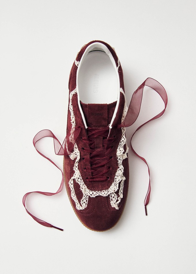 Burgundy suede sneakers hotsell