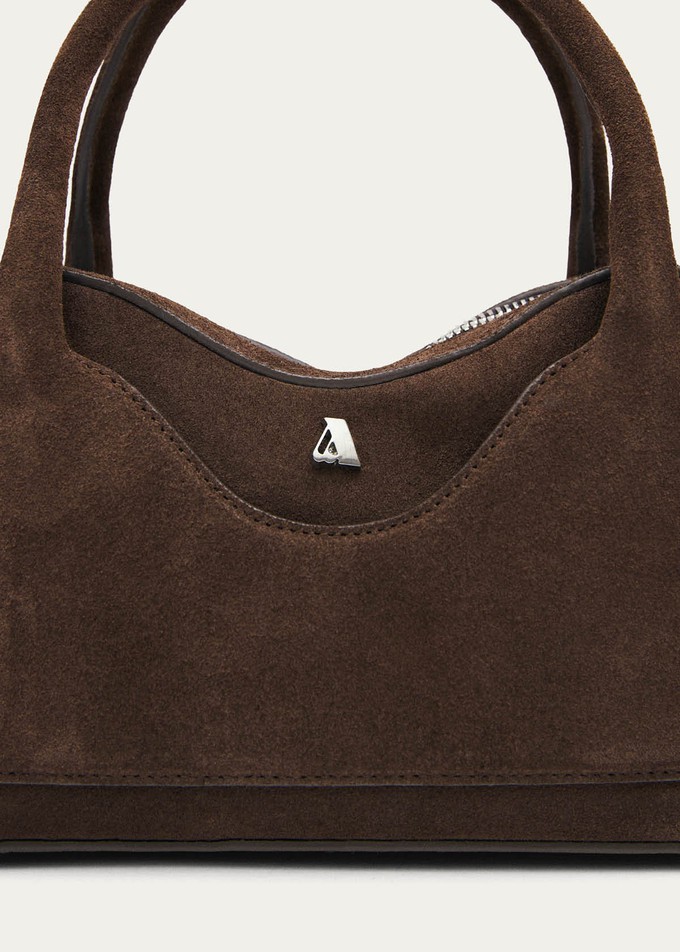 Hilma Mini Suede Brown Leather Bag from Alohas
