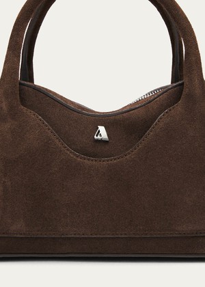 Hilma Mini Suede Brown Leather Bag from Alohas