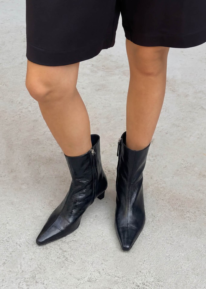 Ambar Rift Black Leather Ankle Boots from Alohas