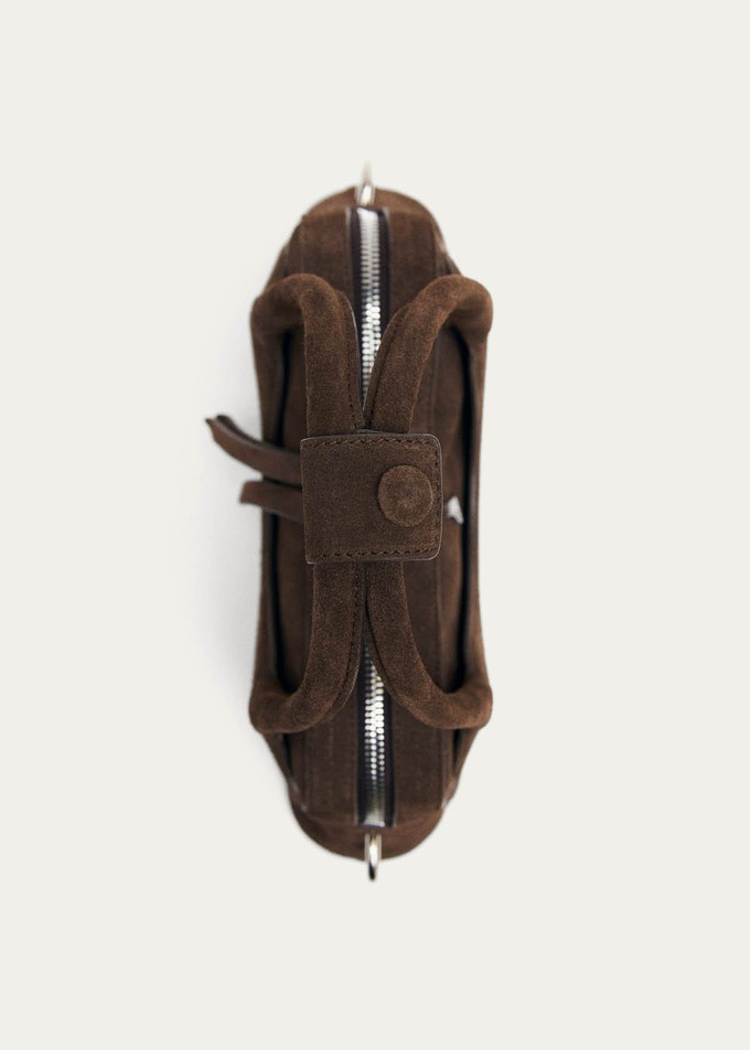 Hilma Mini Suede Brown Leather Bag from Alohas