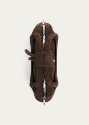 Hilma Mini Suede Brown Leather Bag from Alohas