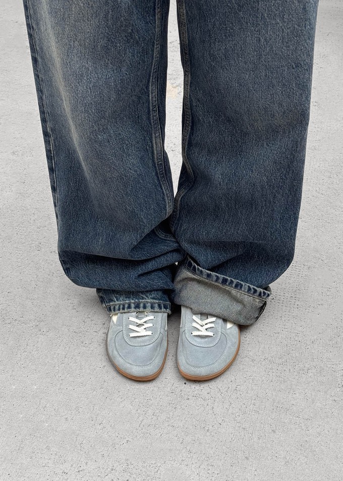 Tb.83 Barefoot Suede Dusty Blue Leather Sneakers from Alohas