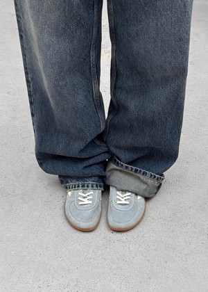 Tb.83 Barefoot Suede Dusty Blue Leather Sneakers from Alohas