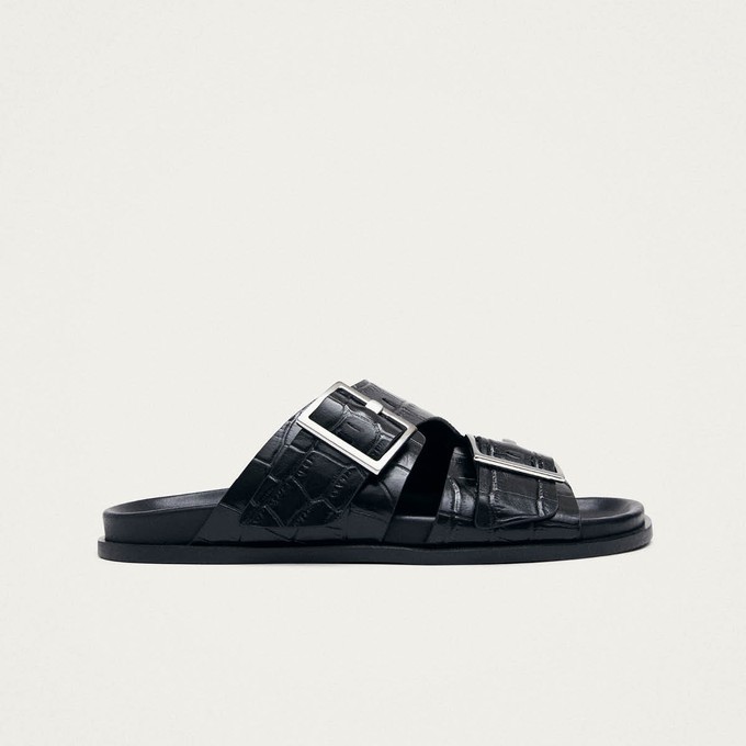Alba Alli Black Leather Sandals from Alohas