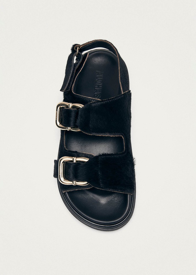 Harper Soft Black Leather Sandals from Alohas