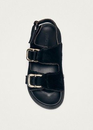 Harper Soft Black Leather Sandals from Alohas
