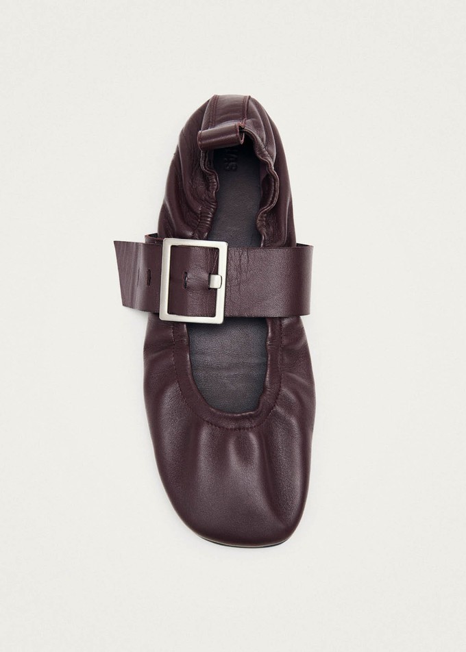 Sarea Burgundy Leather Ballet Flats from Alohas