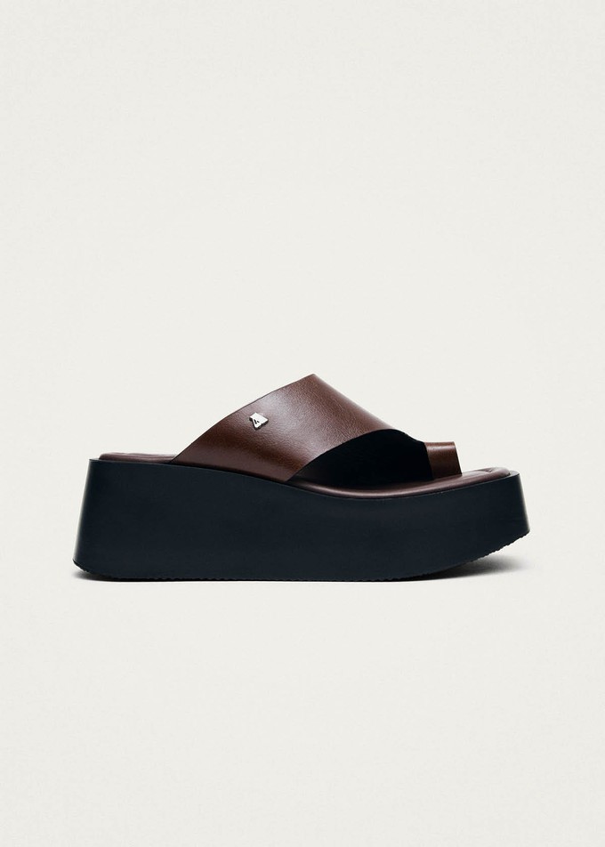 Nova Rift Brown Leather Sandals from Alohas