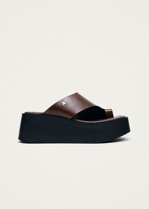 Nova Rift Brown Leather Sandals from Alohas