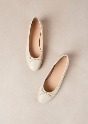 Oriana Cream Leather Ballet Flats from Alohas